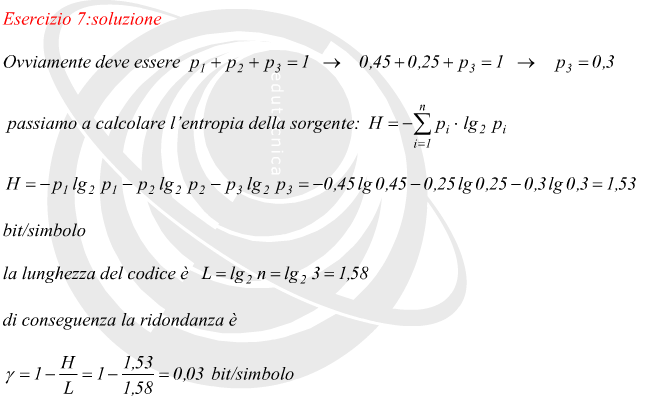 Ridondanza di una sorgente di informazione a 3 simboli
