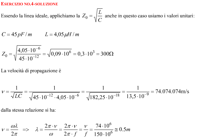 Impedenza caratteristica di una linea di trasmissione ideale