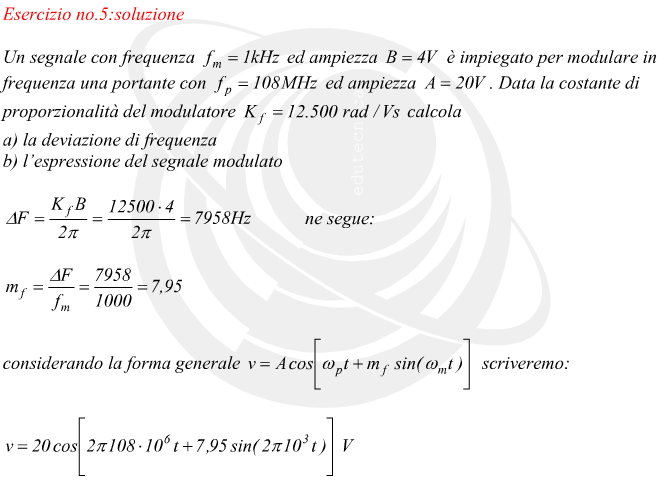 come calcolare la modulazione percentuale FM