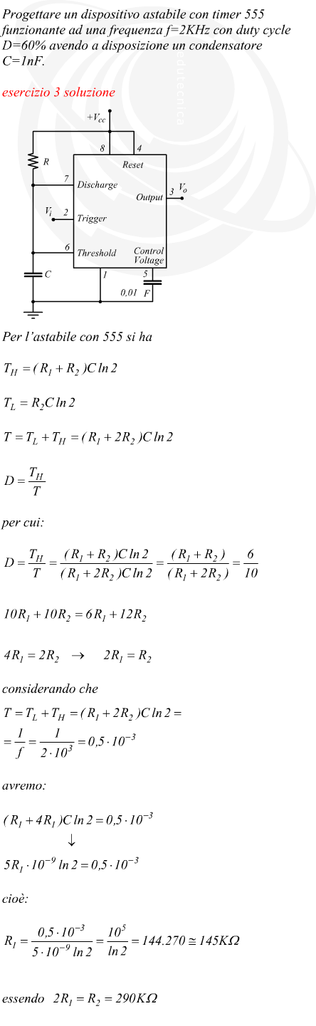 Progetto di un circuito astabile con timer 555