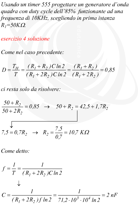 Generatore di onda quadra con timer 555