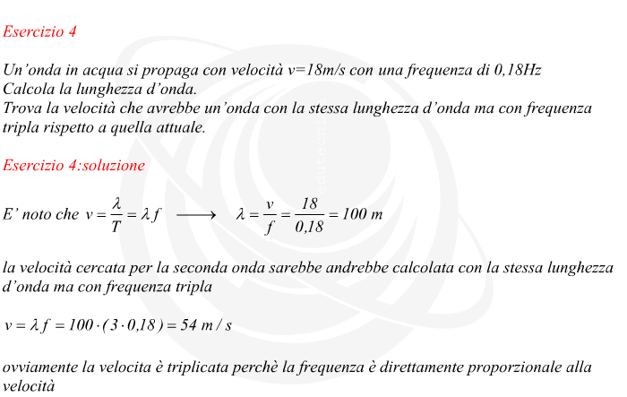 E’ noto che la velocità cercata per la seconda onda sarebbe andrebbe calcolata con la stessa lunghezza d’onda ma con frequenza tripla ovviamente la velocita è triplicata perchè la frequenza è direttamente proporzionale alla velocità