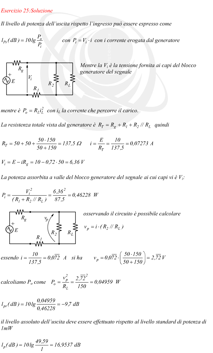 livello di potenza di un circuito elettrico