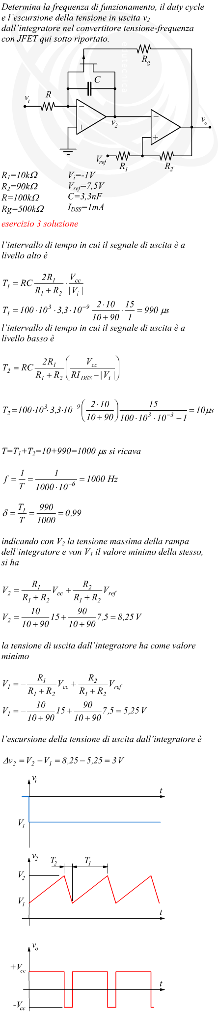 analisi di un convertitore tensione-frequenza con JFET