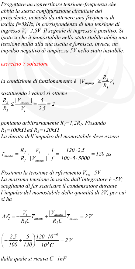 progetto di un convertitore tensione-frequenza con monostabile