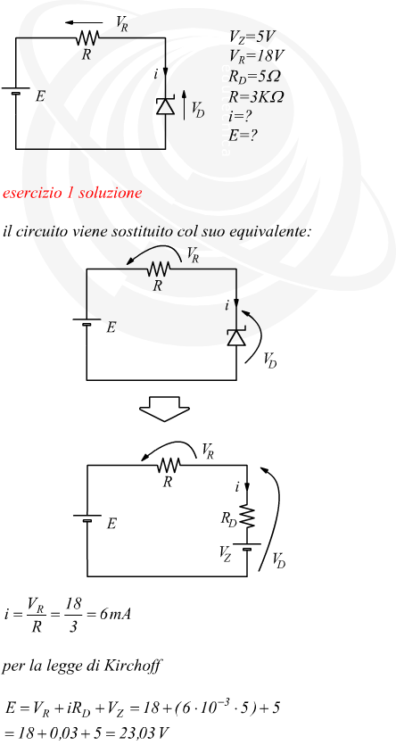 Semplice circuito con diodo Zener