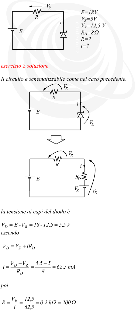 Calcolo della corrente in un diodo Zener