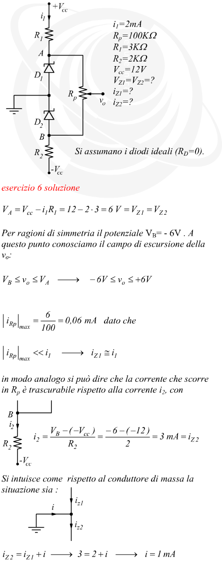 Circuito con diodi Zener e potenziometro