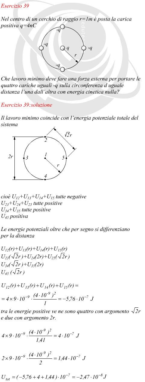 Lavoro minimo per costituire un sistema di cariche elettriche