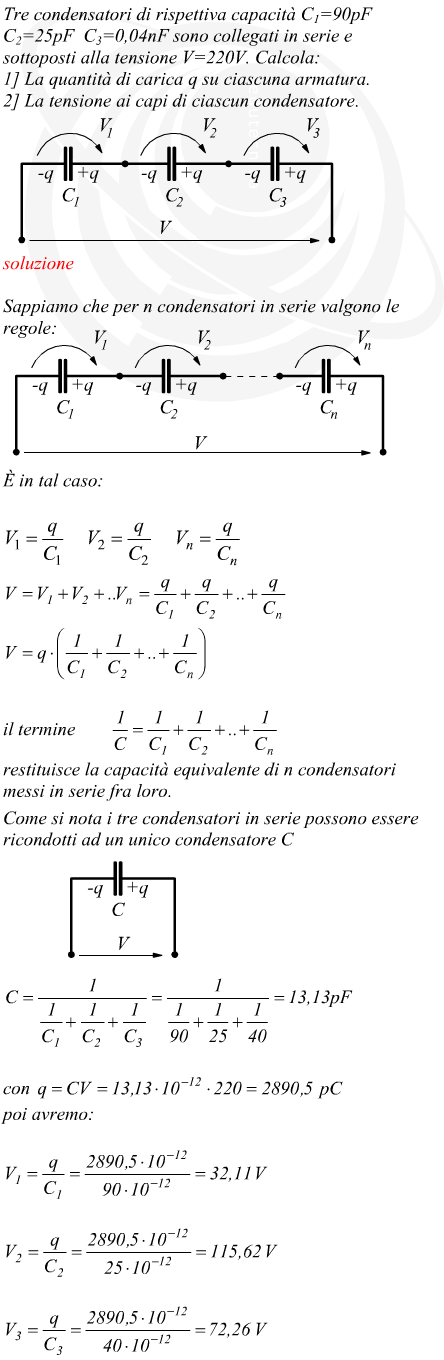 collegamento in serie di condensatori