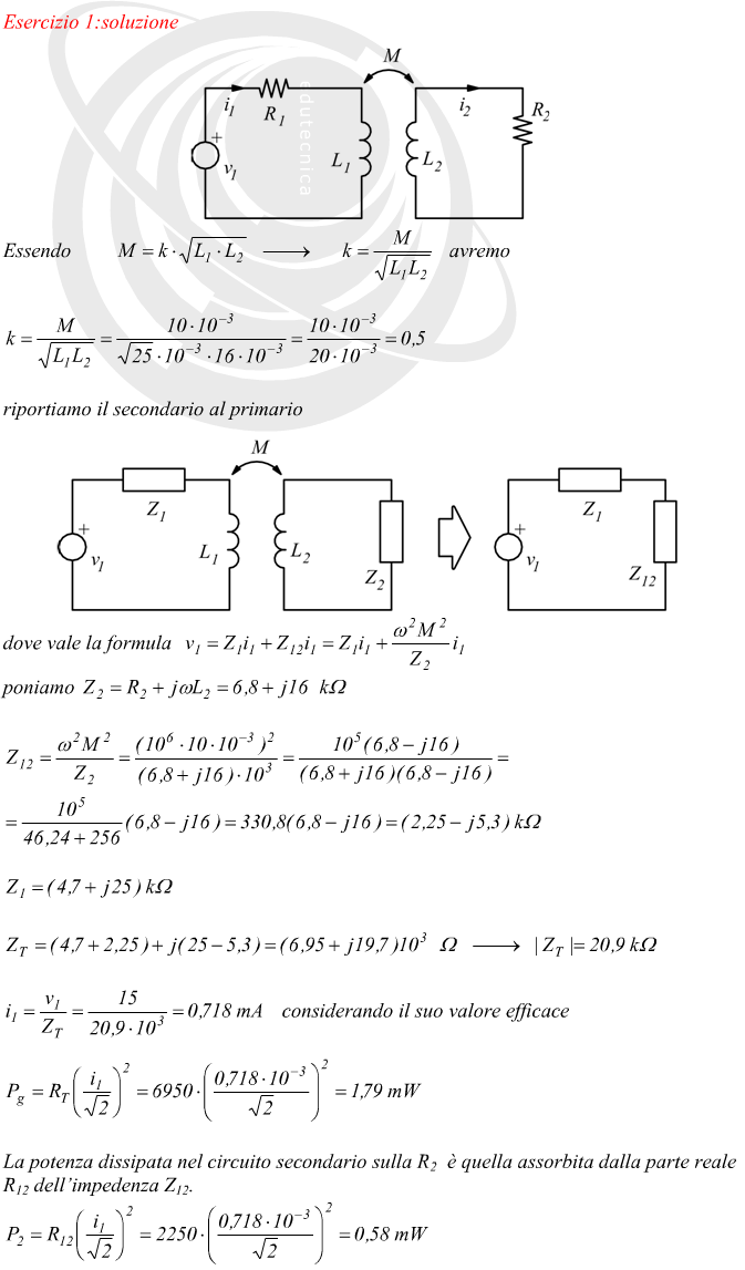 Esempio di accoppiamento induttivo di circuiti