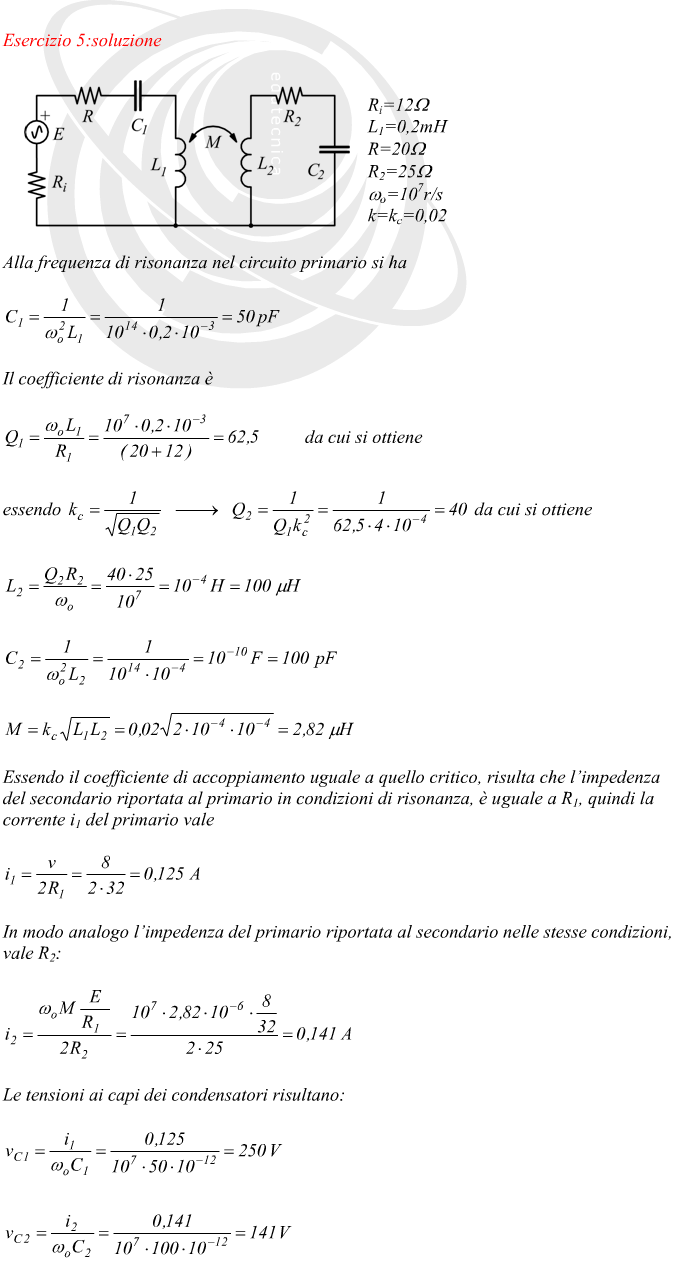 Corrente circolante in circuiti risonanti accoppiati