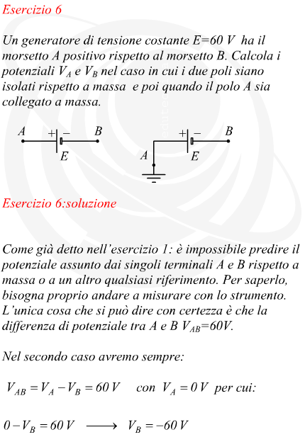 Generatore elettrico scollegato e collegato potenziale alla sua coppia di nodi