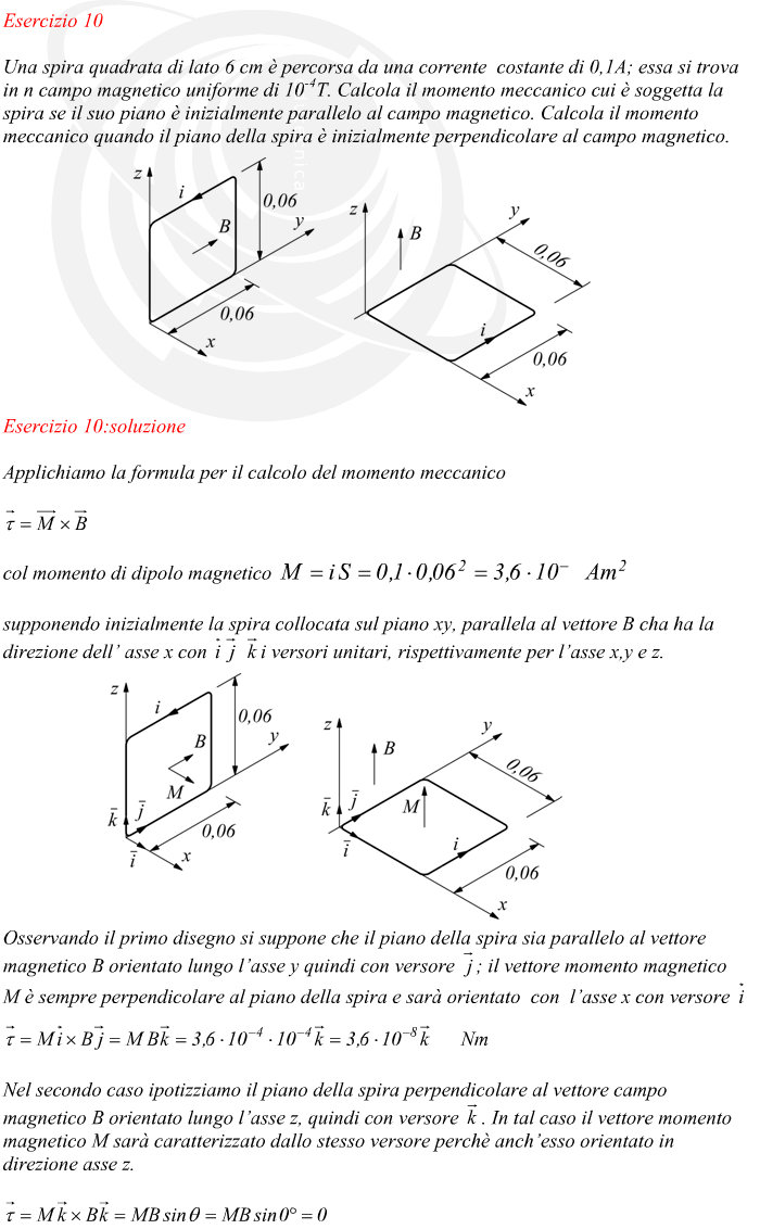 momento meccanico e momento magnetico di una spira chiusa percorsa da corrente