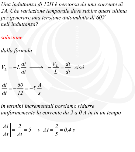 tempo impiegato per produrre un determinato valore di autoinduzione