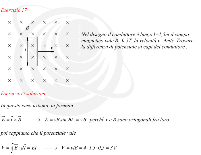 Tensione indotta in un conduttore in movimento in un campo magnetico
