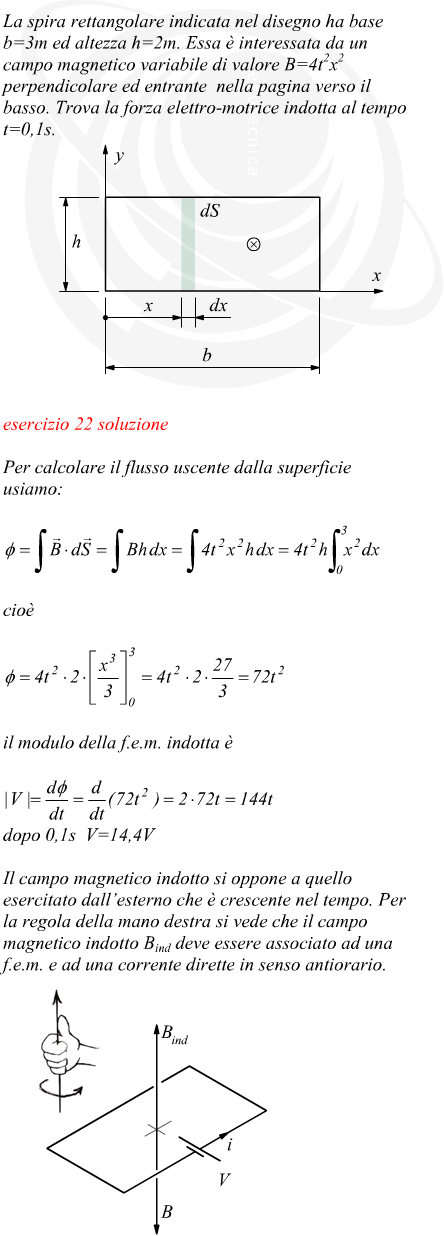 forza elettromotrice indotta dovuta alla variazione di un campo magnetico non uniforme