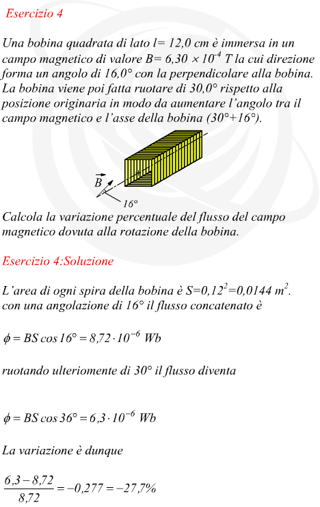 Induzione elettromagnetica flusso concatenato ad una bobina quadrata