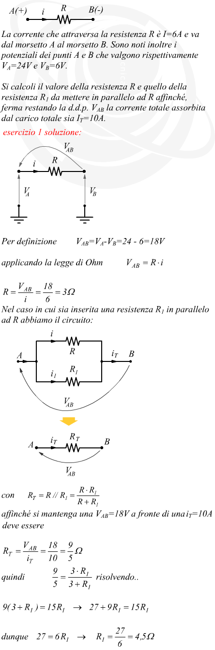 esercizio svolto sulla legge di Ohm