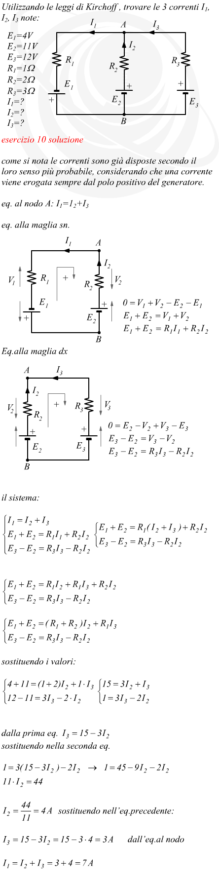 Esercizio svolto principi di Kirchoff