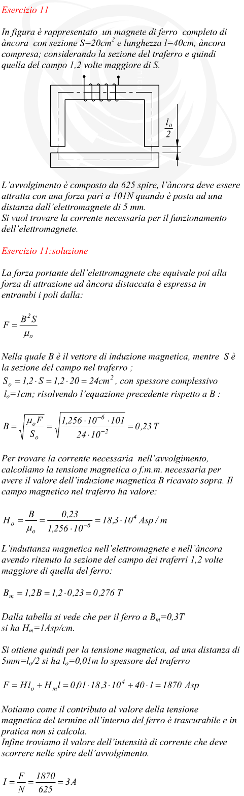 Dimensionamento di un elettromagnete : calcolo della forza portante ai poli