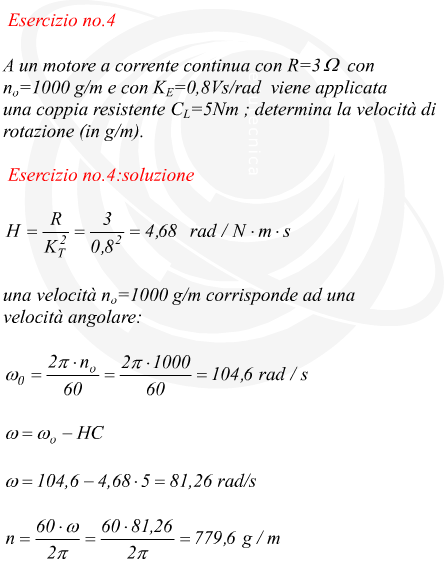 Velocit di rotazione di un motore a corrente continua