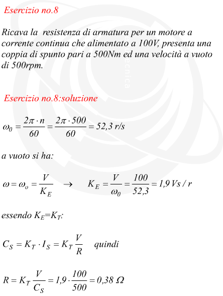 Resistenza di armatura di un motore a corrente continua
