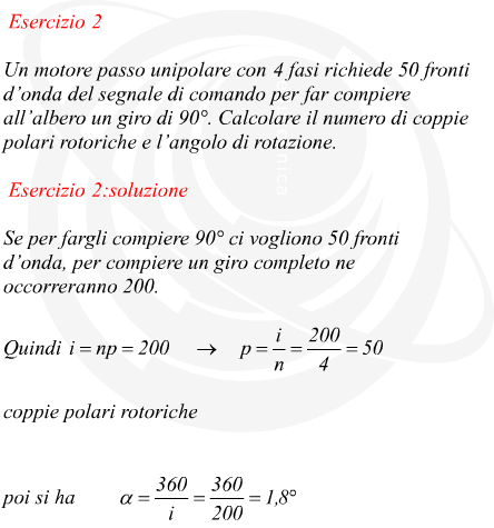 Numero di coppie polari rotoriche e langolo di rotazione di un motore passo-passo