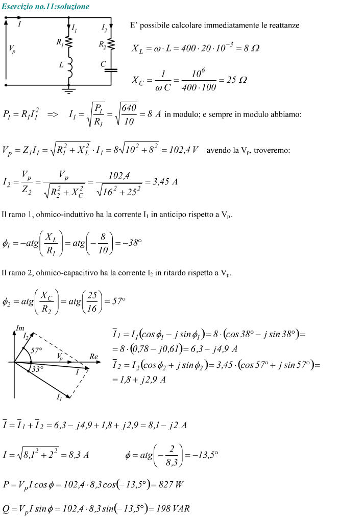 Correnti e potenze assorbite da un circuito in alternata