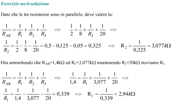 Tre resistenze in parallelo