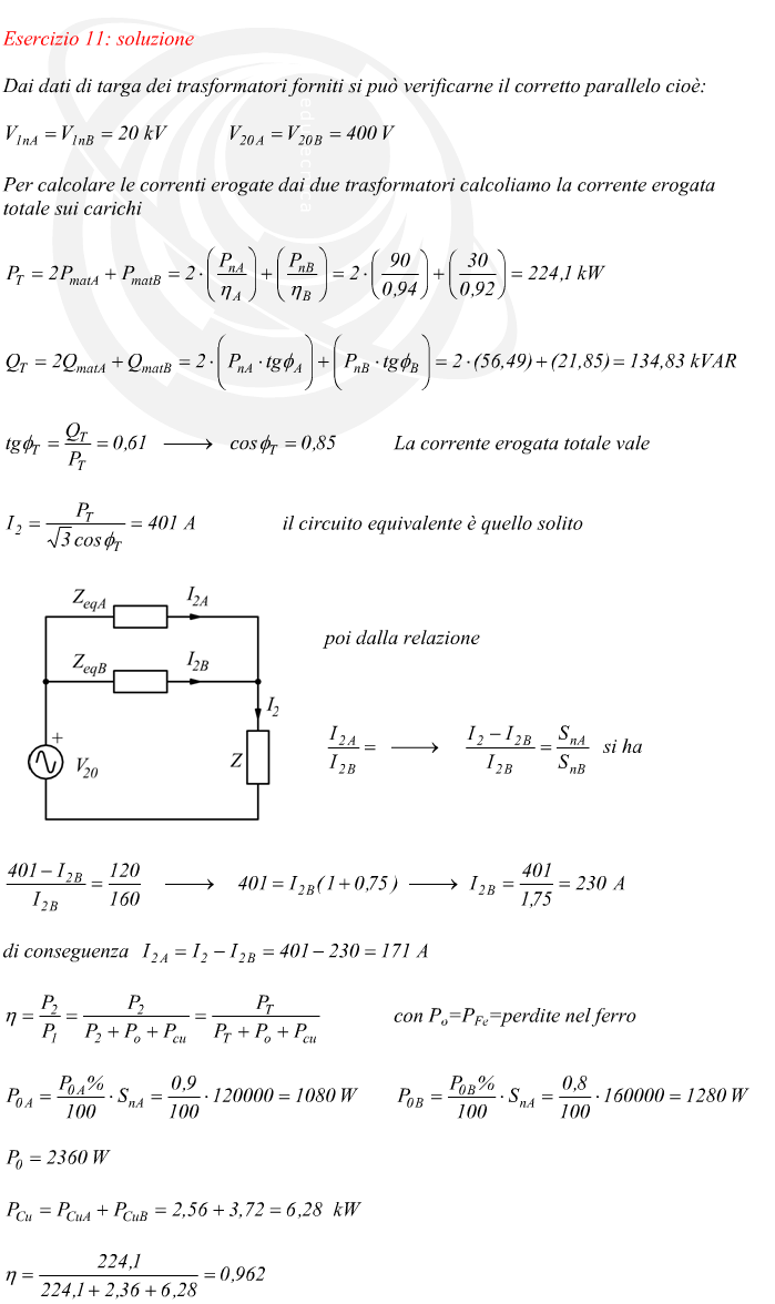 trasformatori in parallelo collegati a macchine asincrone