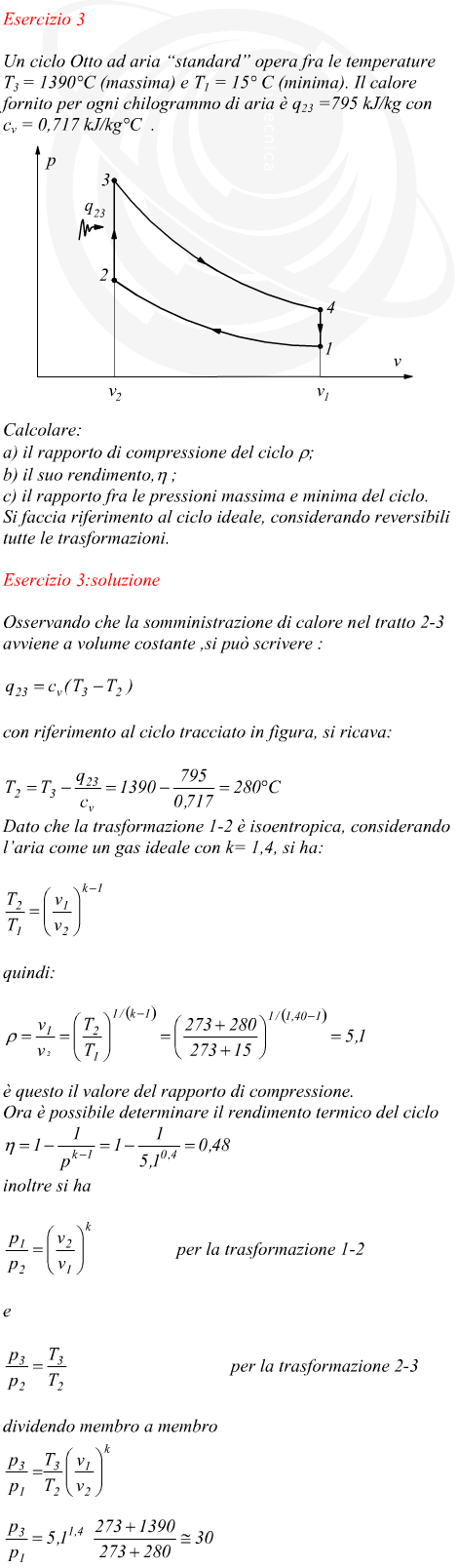 Ciclo Otto ad aria secca calcolo del rapporto di compressione