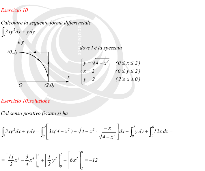 Integrale curvilineo su un percorso di una spezzata