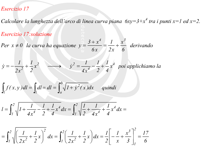 Integrali curvilinei calcolo della lunghezza di un arco di linea piana