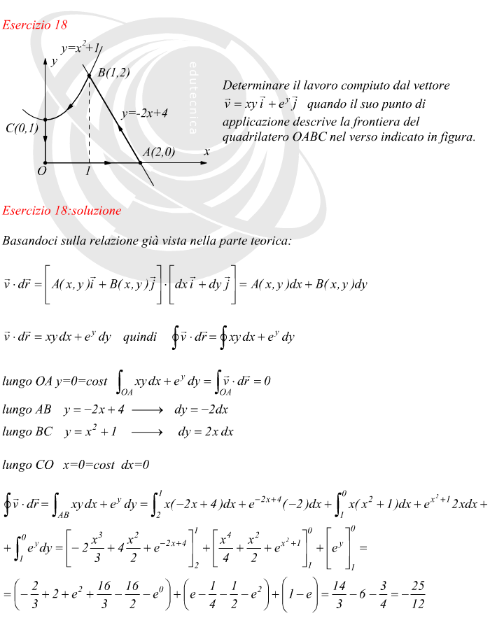 Integrali curvilinei lavoro compiuto da un vettore lungo un percorso piano