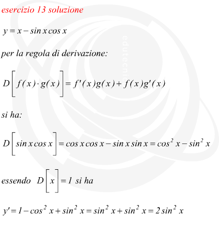 derivata di una funzione goniometrica