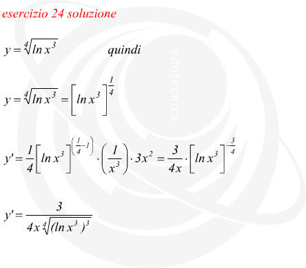 derivata di funzione composta con logaritmo e radice quarta