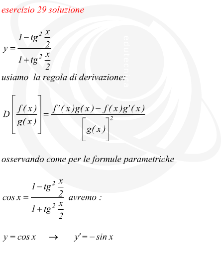 derivata del rapporto di funzioni trigonometriche