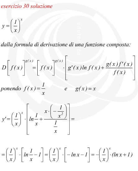 derivata di funzione esponenziale