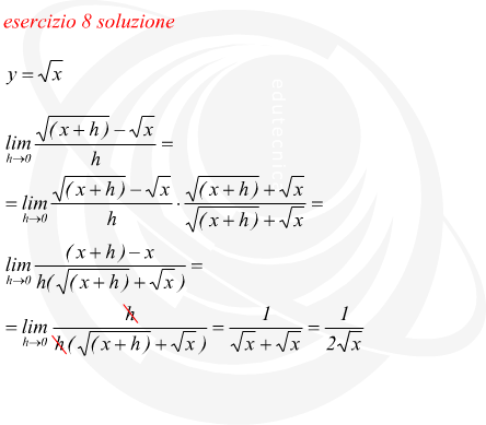 derivata della radice quadrata di x