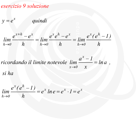 derivata della funzione esponenziale