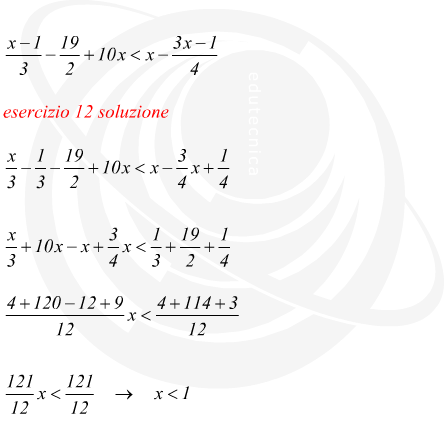 soluzione di una disequazione con tutti i passaggi