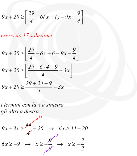 disequazione di primo grado risolta