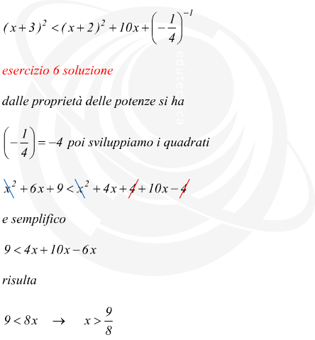 Risoluzione di disequazione di primo grado ad una incognita