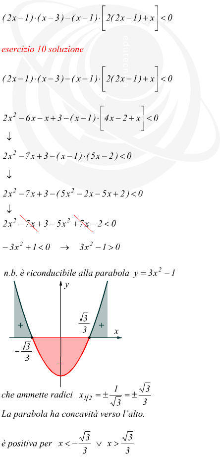 Risoluzione di una disequazione di secondo grado