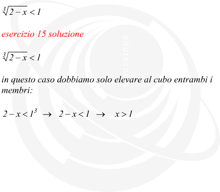 esempi disequazioni irrazionali indice di radice pari e verso della disuguaglianza minore di: <