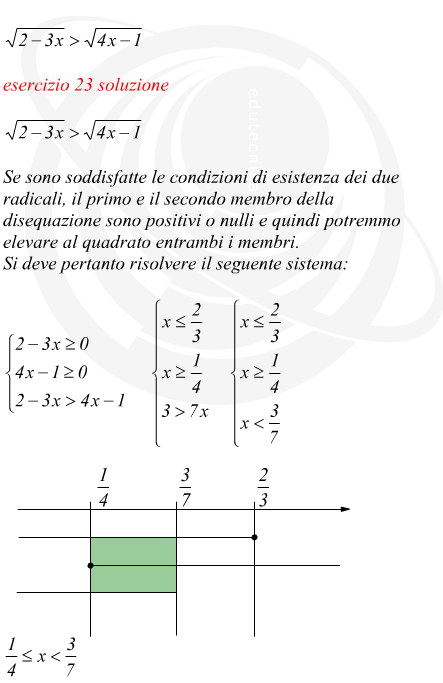 esempio di disequazione irrazionale con due radicali