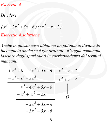 Quoziente del rapporto tra polinomi