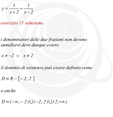 Condizioni di esistenza di una funzione razionale fratta