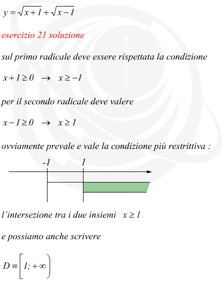 Dominio di esistenza una funzione irrazionale